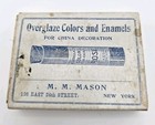 Antique Vials M  M  Mason Overglaze Colors   Enamels Powder Complete In Box