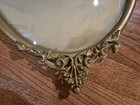 Antique Picture photo Beautiful Girl 24 x 16 ornate Brass Frame Curved Glass