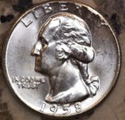 1958 P Washington Silver Quarter Ch Bu   Awsome Luster   Stk