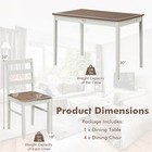 5pcs Dining Set Solid Wood Kitchen Furniture W  Rectangular Table   4 Chairs