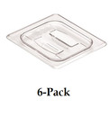6-pk Cambro 60cwch135 Camwear Clear 1 6 Size Food Pan Cover W  Handle New  9e 