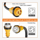 50 Amp To 30 Amp Marine Shore Power Adapter Cord  Marine 50a Plug Ss2-50p To L5-