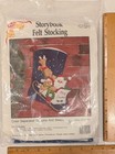 Vtg Hobby Kraft 9225 Santa Sleigh Reindeer Storybook Felt Stocking Kit Christmas