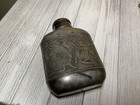 Antique  1900s Old English Liquor Flask   Cup Roman Hunters