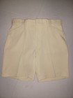 Vintage Men s 1970 s Double Knit 100  Polyester Yellow And White Shorts Size 36