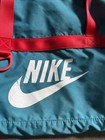 Vintage Nike Duffel Bag Teal Red Gym Bag 80s 90s Futura Logo Retro Travel