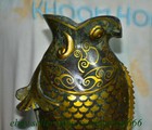 10  Old Chinese Bronze Ware Gilt Fengshui Year Fish Bottle Vase Statue