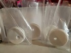 Stands Set Of 4  Barbie Doll White  Base W  Clear Stems Waist Holders