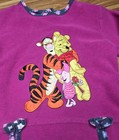 Vtg 90s Winnie The Pooh 100 Acres Girls 4 Fleece Sweater Disney Kids Tigger Pink