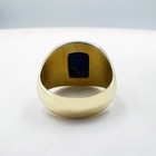 Men s Lapis Lazuli Signet Ring Gold Plated Silver Vintage Style Statement Ring