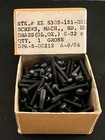Vintage 144 Pieces 6 32 X 7 8    Rd  Hd  Brass Black Ox  Mach  Screws Harper 1964