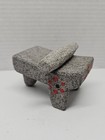 Handcrafted Traditional Mexican Small Metate Grinding Volcanic Stone