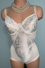 Vtg Glossy Stretch Satin Bodybriefer  All-in-one Girdle Bodysuit 38c Shaping