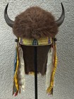 Wonderful Native American Plains Style Buffalo Horn Bonnet     