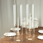2 Clear 24  Cylinder Glass Hurricane Candle Holder Shades Party Home Decorations