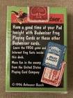 Vintage 1996 Anheuser-busch Budweiser Frog Playing Cards Sealed Made In Usa  383