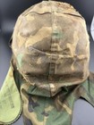 Vintage Us Military M1 Steel Helmet Woodland Camo Cover Surplus Used