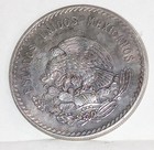 1948 Mexico Aztec Chieftain Cuauhtemoc Eagle Vintage Silver 5 Peso Coin I113381