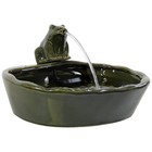 Frog Glazed Ceramic Outdoor Solar Water Fountain - 7 In By Sunnydaze