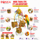 Bonka Bird Toys 2635 Peekaboo Trio Forage Chew Shred Medium Parrot Cage Toy