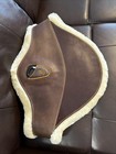 Acavallo Jumping Stud Guard Girth In Leather With A Removable Faux Sheepskin