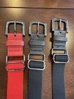 Nike Baseball   Softball Belts Lot Of 3 Adjustable Adult 38    2 Black 1 Red