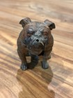 Antique Germany Cast Metal Bulldog Match Holder Figure Sculpture Dog German