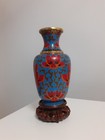 Quality Antique Chinese Export Enamel Cloisonne Cabinet Vase Hand Painted Enamel