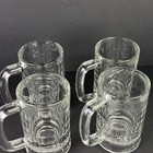 Vintage Lot Of 4 Clear Glass Beer Mugs Stein  Heavy Giant Mug Rootbeer