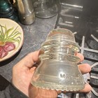 Hemingray Clear Glass Insulator Embossed Made In U s a  Vintage Collectible