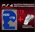 Playstation 4 Replacement Internal 1tb 2 5  Hard Drive  Usb Os Firmware Included