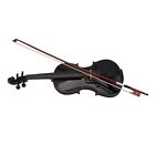 New Acoustic Violin W  Case 4 4 Full Size Bow Rosin Black Basswood Gift Us