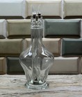 Vintage French 4 Chamber Hand Blown Glass Liquor Bottle Decanter With Stoppers