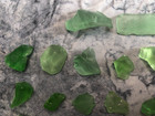 Genuine Surf Tumbled Natural Beach Sea Glass Lot Of 30 Green Pieces - Ct Beaches