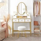  Vanity Stool  White Vanity Stools For Makeup Room  Round Ottoman Foot Beige
