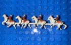 Vintage Tiny Miniature Die Cast Coronation 8 Horses   4 Riders Made In England