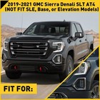 1 Pair Front Driving Fog Light Bezel Cover For 2019-2021 Gmc Sierra 1500 Silver