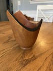 Artist Signed Hand Turned Wood Bowl Asymmetrical Mid Century Modern 5 5 