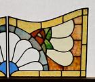 Pair Of Vintage French Art Deco Stained Glass Panels With Copper Frames