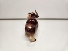 Damaged Hagen Renaker Miniature Cartoony Brown Cow Bull Ceramic Figure Figurine