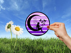 Fairy Purple Butterfly Moon Vinyl Window Laptop Bumper Sticker Decal