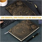 Feidiao Vintage Map Embossed Leather Notebook Travel Journal-daily Map  