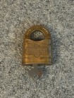 Vintage Antique Sargent Brass Padlock Lock With 1 Key  New Haven Conn  Usa