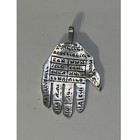 Vintage Silver Jewish Amulet  Judaica Hamsa Pendant - Shield Protector 925