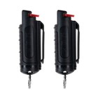 2 Pack Police Magnum Pepper Spray 1 2oz Black Molded Keychain Defense Security