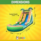 Pogo Commercial Inflatable Water Slide Pool 15  Tropical Kids Jumper With Blower