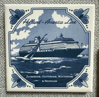 Lot Of 5 Holland America Cruise Line 4  Blue White Coasters Delft Ceramic Square