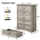 5 Drawer Dresser Farmhouse Chest Of Drawer Modern Storage Organizer For Bedroom