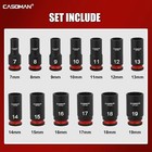 13 Pcs 3 8  Drive Mid-length Impact Socket Set 12-point Metric 7mm-19mm Cr-mo