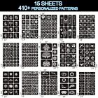 280 Pcs Or 410 Pcs Reusable Tattoo Stencils Kit Temporary Tattoo Templates